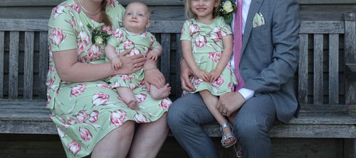 Moeder dochter jurken -  Just Like Mommy'z - mommy and me outfits - green dress - twinning set