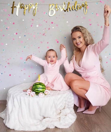 moeder dochter kleding - feestjurkjes - roze - eerste verjaardag- Just Like Mommy'z mommy and me twinning